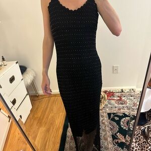 Vintage - Elegant Black Scalloped Dress